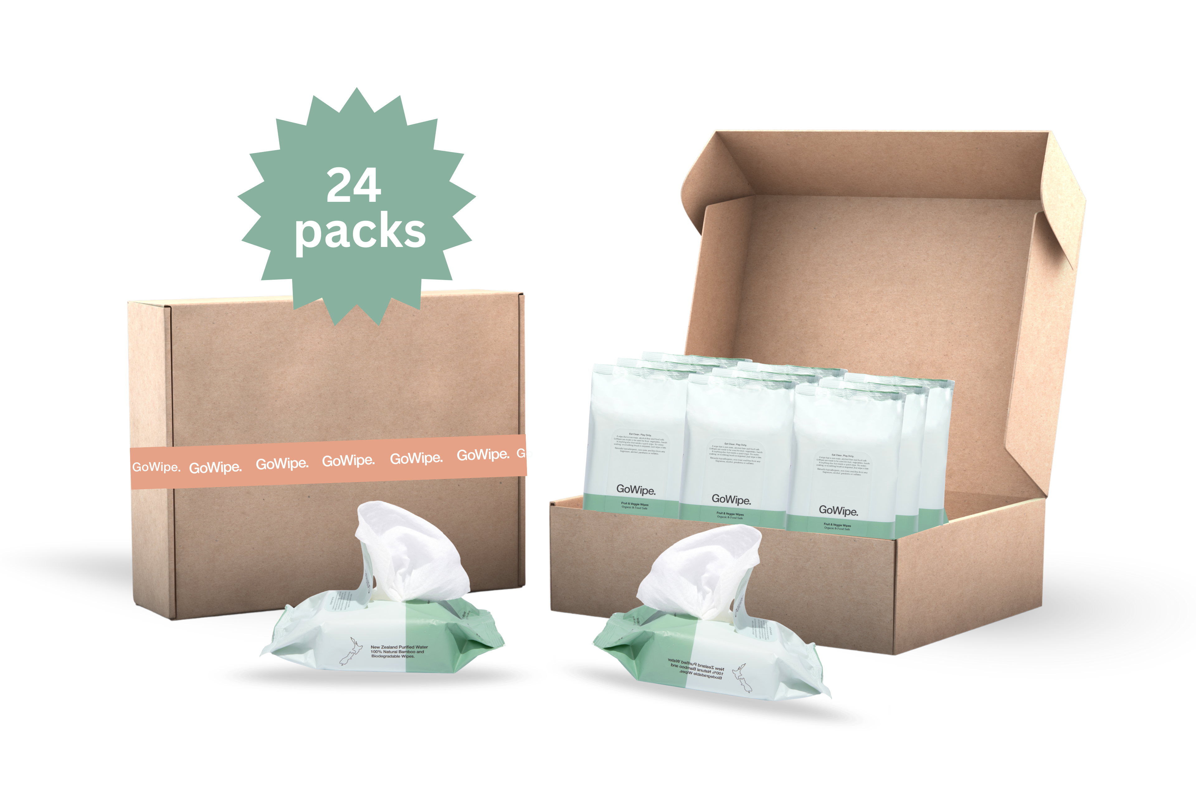 Fruit & Veggie Wipes -Case of 24 packs