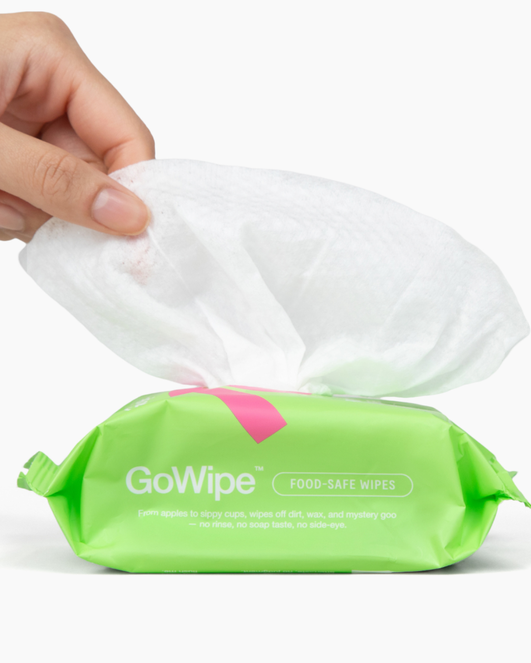 GoWipe Food-Safe Wipes 25 pack for fruits, vegetables, pacifiers, utensils, and food-safe cleanups