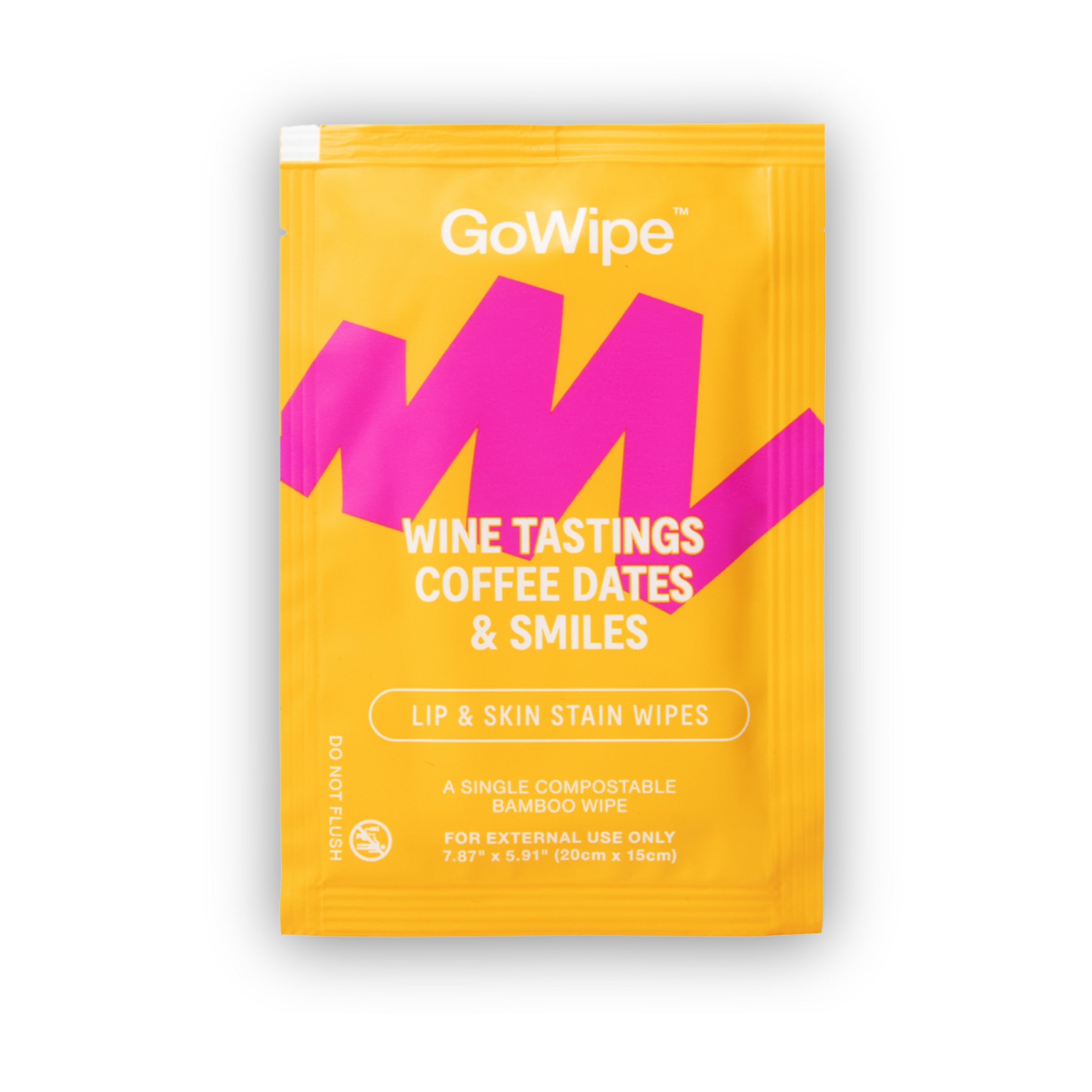 GoWipe Lip & Skin Stain Wipes single pack for red wine, coffee, and lipstick stains